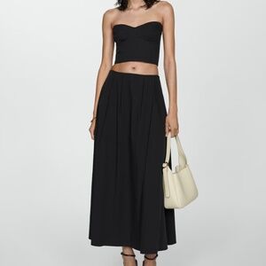 Mango Flared Skirt, Black, XS